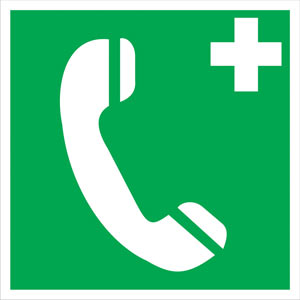 Rettungszeichen - Notfalltelefon